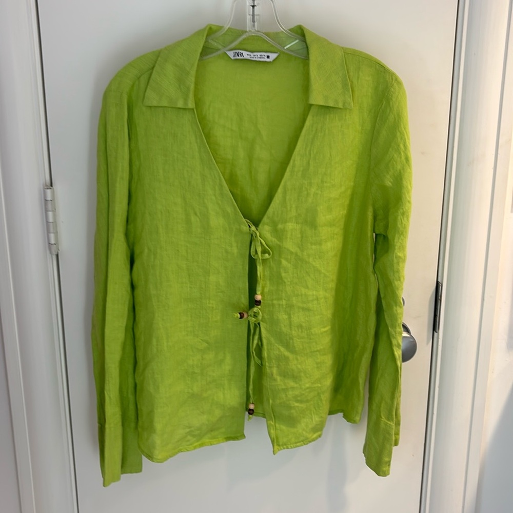 Green Zara top
